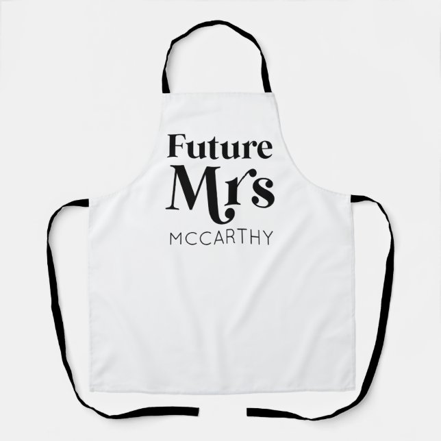 Tablier Futur Madame Custom Nom Mariée Pour Devenir Fiancé (Recto)