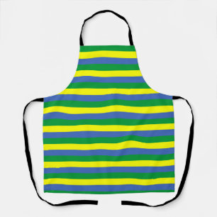Tablier gabon drapeau rayures symbole du pays vert bleu ja