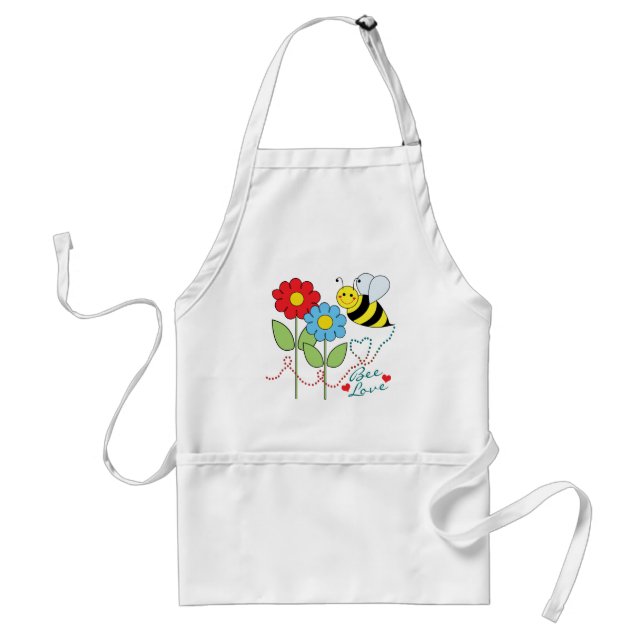 Tablier Gaffez l'abeille avec amour d'abeille de fleurs (Devant)