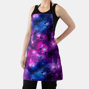 Tablier Galaxie Marbrée Rose, Violet & Bleu à l'Aquarelle