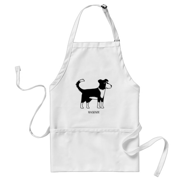 Tablier Gallois Bordure Collie Sheepdog Nom personnalisé (Devant)