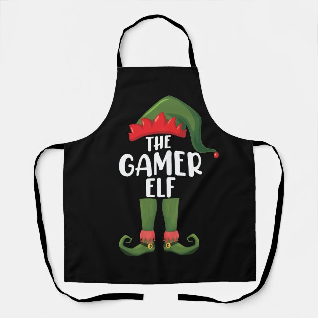 Tablier Gamer Elf Correspondant Famille Noël Gamer (Recto)