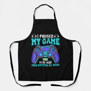 Tablier Gamer Shirt Boys Hommes Enfants Ados A Interrompu 
