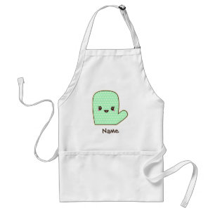 Tablier Gant de four mignon vert menthe dessin animé
