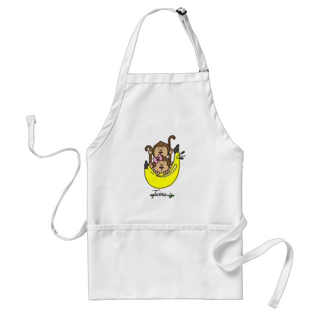Tablier Garçon de singe et T-shirts et cadeaux jumeaux de (Devant)