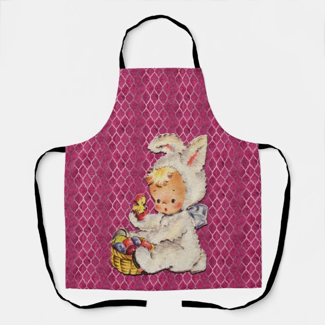 Tablier Garçon habillé comme lapin de Pâques Metallic sur  (Recto)