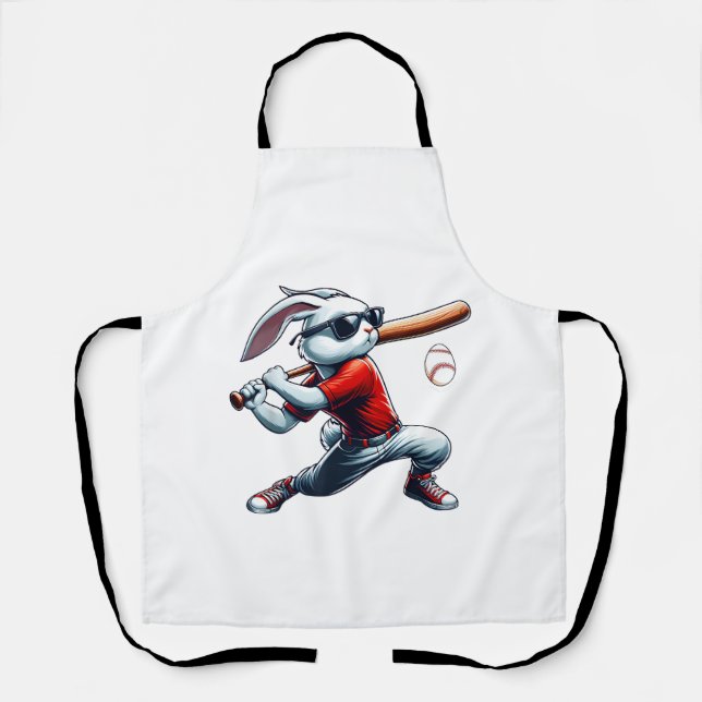 Tablier Garçons Enfants Lapin de Pâques Heureux Jouant au  (Recto)