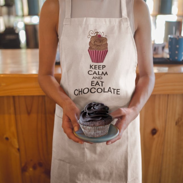 TABLIER GARDER LE CALME ET MANGER LE CHOCOLAT (Créateur téléchargé)