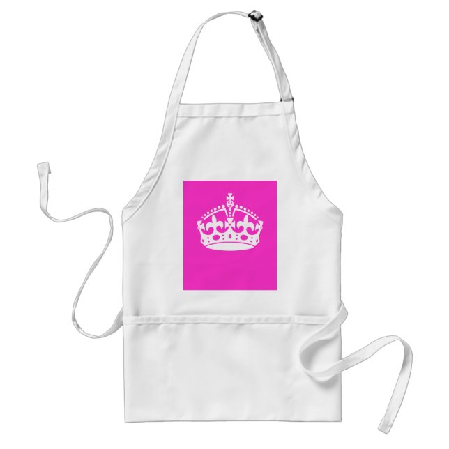 Tablier GARDEZ CALM CROWN sur Hot Pink Personnaliser This! (Devant)