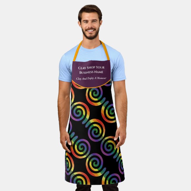 Tablier Gay LGBTQ Rainbow Pride Stride Nom d'entreprise (Porté)