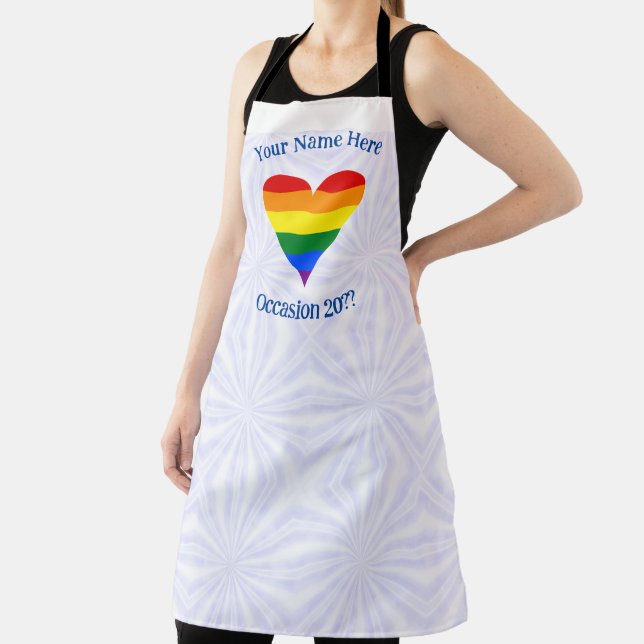 Tablier Gay pride Arc-en-ciel Drapeau Coeur Funky Personna (Insitu)