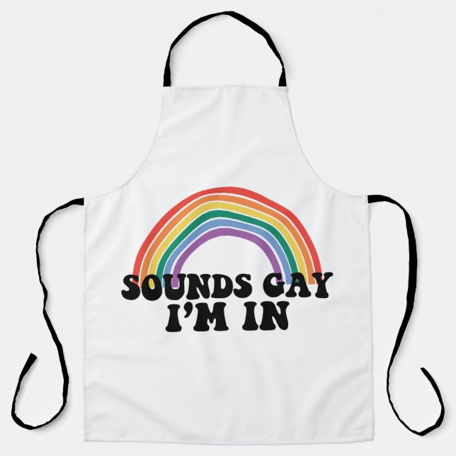Tablier Gay pride LGBT Rainbow Sounds Gay I'm In (Recto)