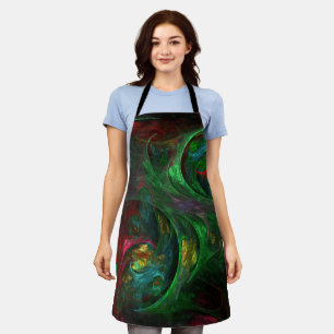 Tablier Genesis Green Abstrait Art Apron