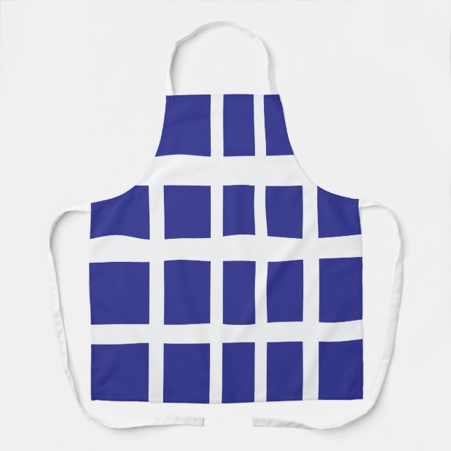 Tablier Geo Chef Rectangle Bleu Profond (Recto)