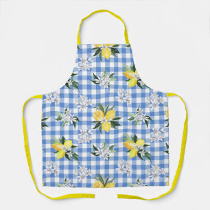 Tablier Gingham Bleu et Citron pour l'Été