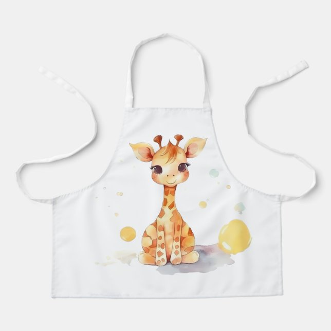 Tablier Girafe Bébé mignonne Tout-En-Plan (Recto)