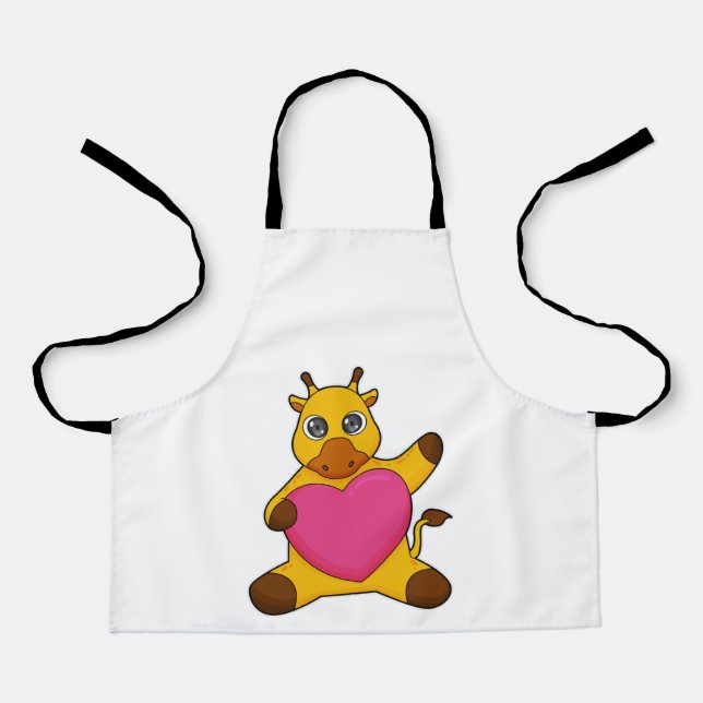 Tablier Giraffe au coeur (Recto)
