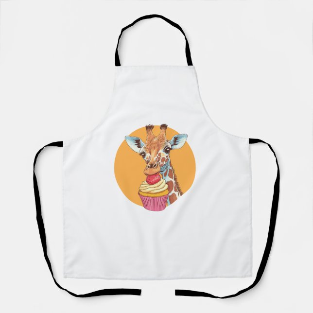 Tablier Giraffe Avec Cupcake (Recto)