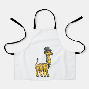 Tablier Giraffe en Gentleman avec Casquette, Cravate et Mo