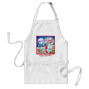 Tablier Gnome De Noël Neige Et Père Noël Sleigh
