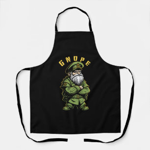 Tablier Gnope Garden Gnome Funny Officier Militaire Garden