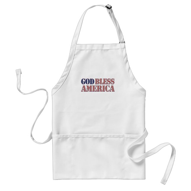 Tablier God Bless America Patriotique USA Rouge Blanc et B (Devant)