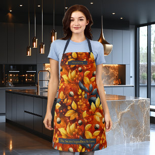Tablier Golden Autumn Leaves and Acorns Design - Fall love