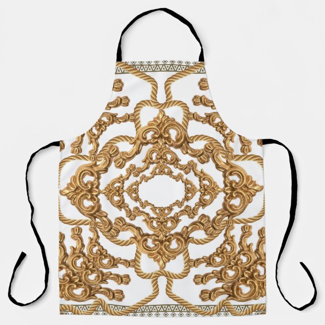 Tablier Golden Baroque : Luxueux Design Ornament. (Recto)