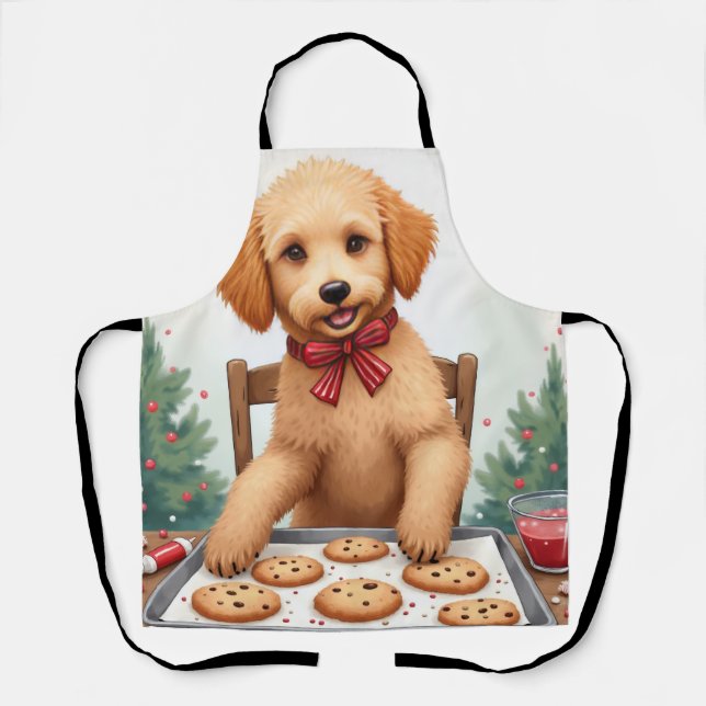 Tablier Golden Doodle Decorating Christmas Cookies (Recto)
