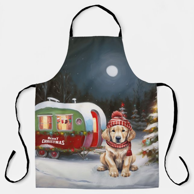 Tablier Golden Retriever Caravan Christmas Adventure (Recto)