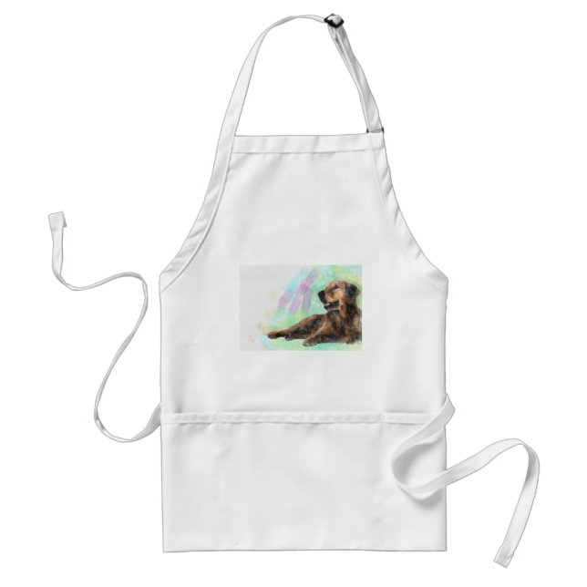 Tablier Golden Retriever Dog Water peinture couleur (Devant)