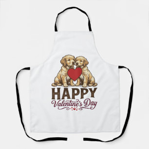Tablier Golden Retriever Joyeuse Saint-Valentin