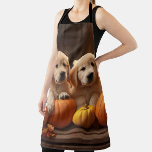 Tablier Golden Retriever Puppy Automne Citrouille de plais