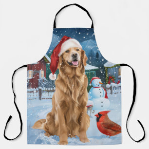 Tablier Golden Retriever Winter Wonderland Noël Joie