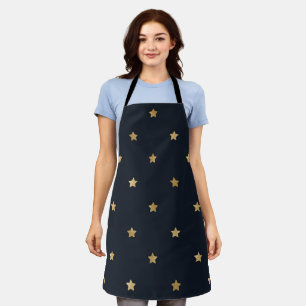Tablier Golden Stars on Midnight Black