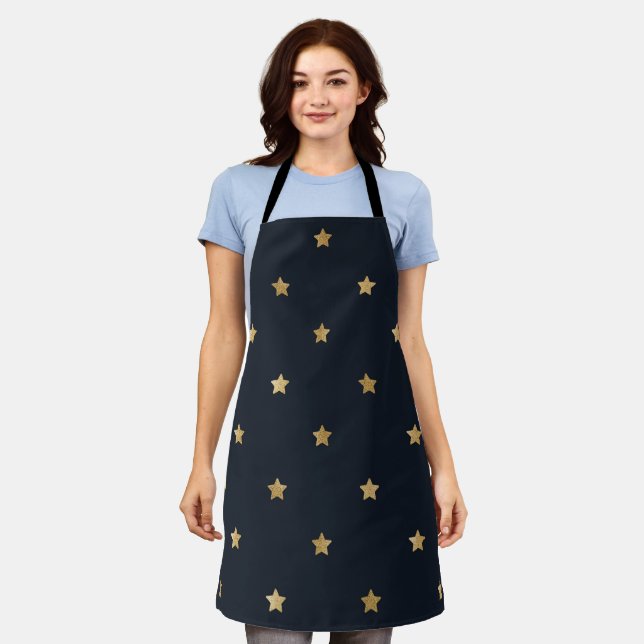 Tablier Golden Stars on Midnight Black (Porté)