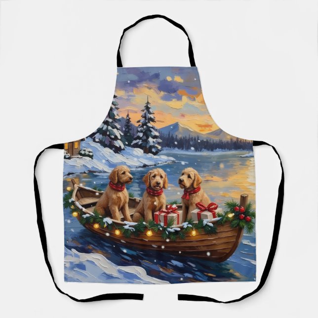 Tablier Goldendoodle Christmas Boat Holiday (Recto)