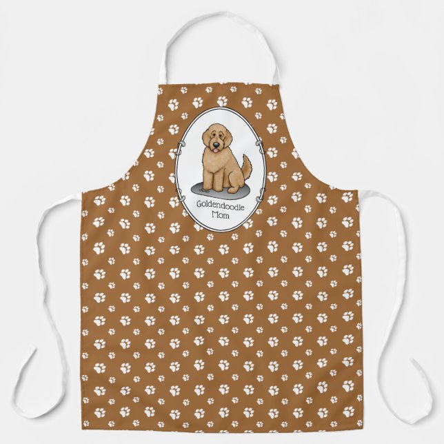 Tablier Goldendoodle Mom Doodle Mom (rouge doré) (Recto)