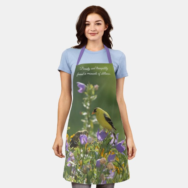 Tablier Goldfinch sur Harebell Flower (Porté)