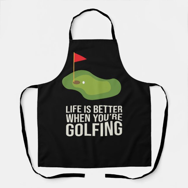 Tablier Golf Funny Life is Better quand vous jouez au golf (Recto)