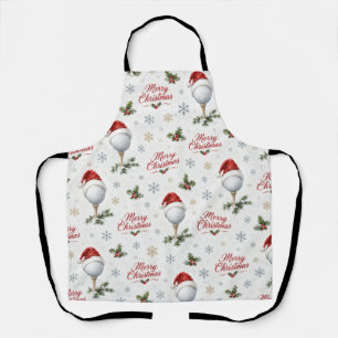 Tablier Golf Joyeux Noël Chapeau de Père Noël Balle de Gol