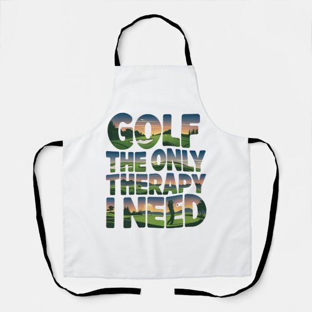 Tablier Golf la seule thérapie, tendance (Recto)