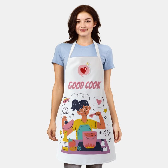 Tablier Good Cook Kitchen Apron – Funny & Motivational Coo (Porté)