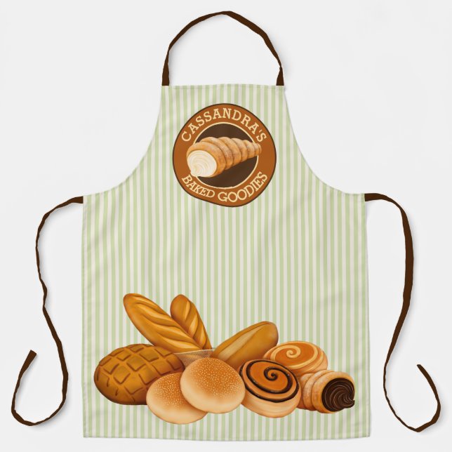 Tablier Goodies cuites Pâtisserie Pain Baker Logo Bande ve (Recto)