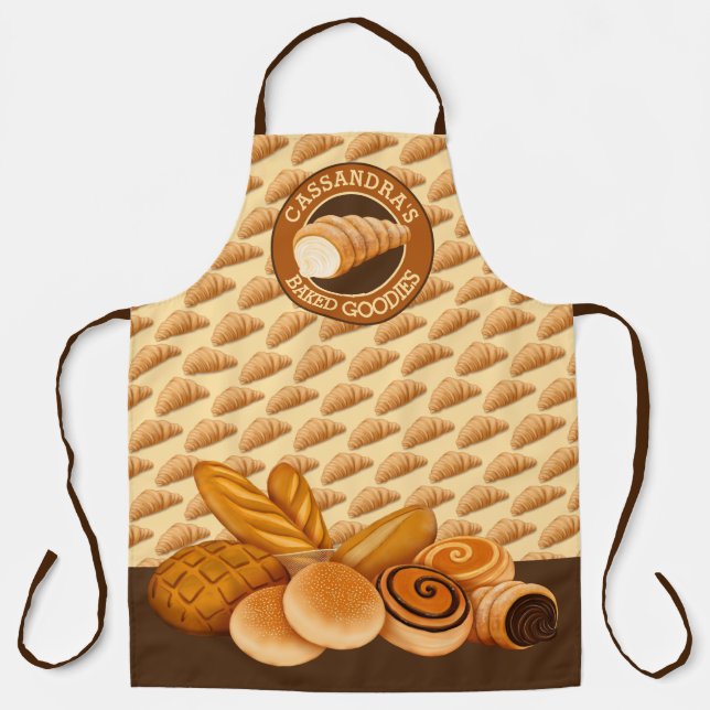 Tablier Goodies cuites Pâtisserie Pain Croissant Logo Bake (Recto)