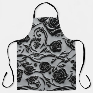 Tablier Gothique Graveyard Rose noir Motif