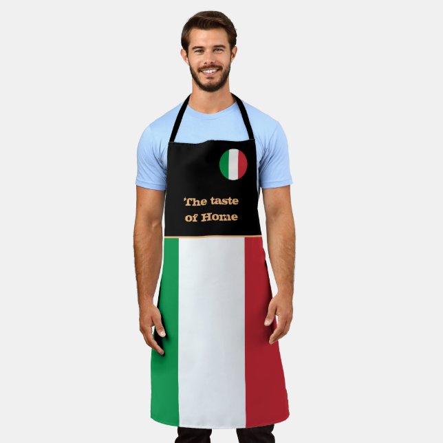 Tablier Goût de la maison & drapeau italien, Italie /Cuisi (Porté)