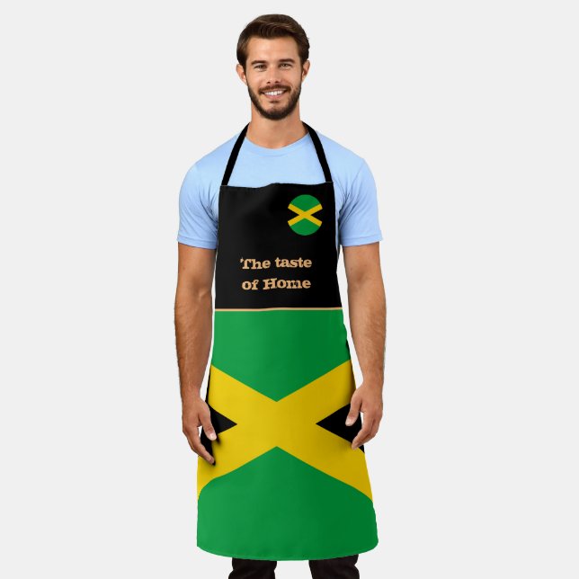 Tablier Goût de la maison, drapeau jamaïcain, Jamaïque /Cu (Porté)