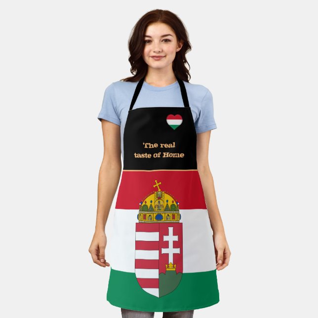 Tablier Goût de la maison et drapeau hongrois, Hongrie /Cu (Porté)