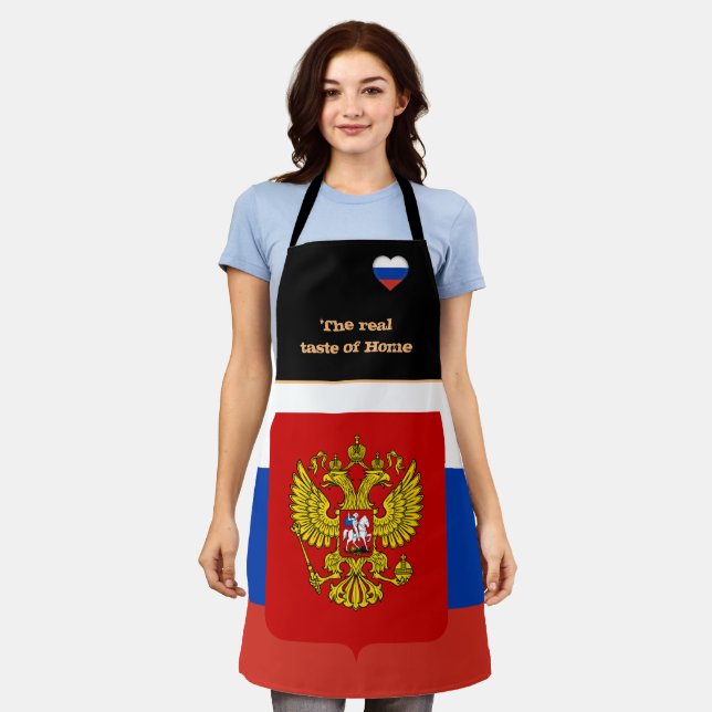 Tablier Goût de la maison et drapeau russe, Russie /Cuisin (Porté)